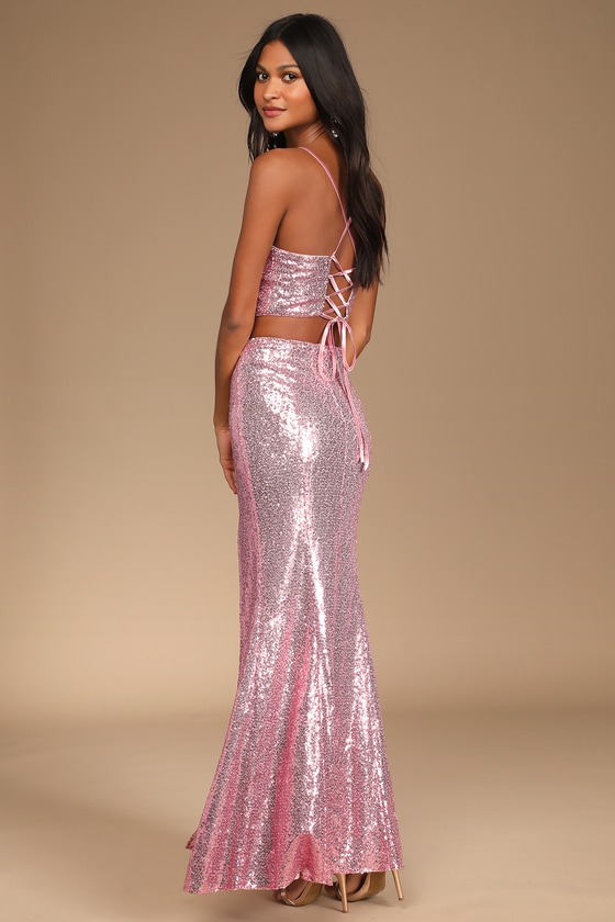 Pink Sequin Dress - Sequin 2-Piece ...